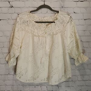 The Only Alice haute couture ivory lace Victorian top